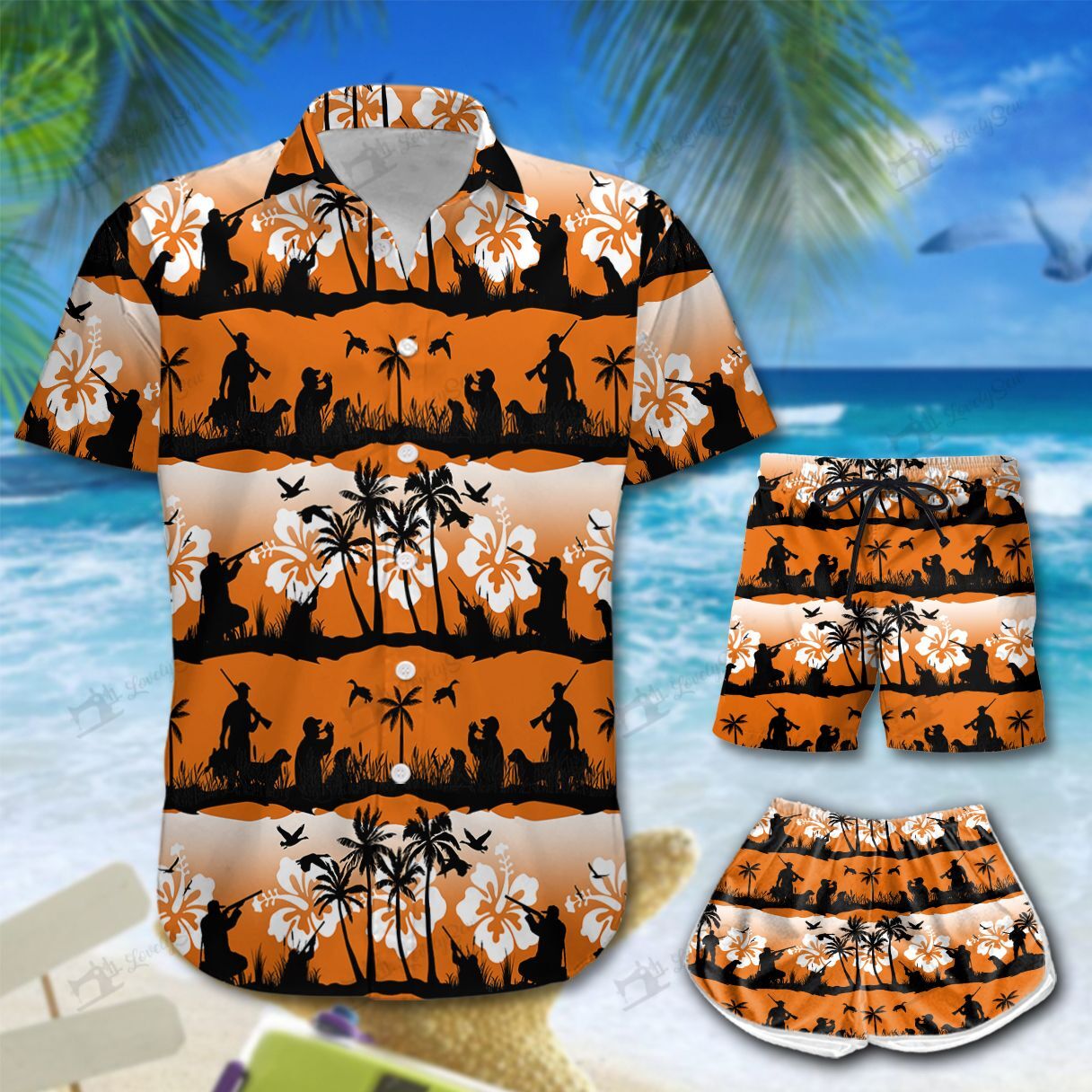 Duck Hunting Sunset Hawaiian Shirt Shorts Ha82377