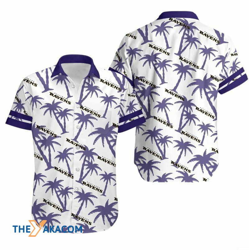 Baltimore Ravens Coconut Trees Great Nfl Gift Short Sleeve Hawaii Shirt Ha105870