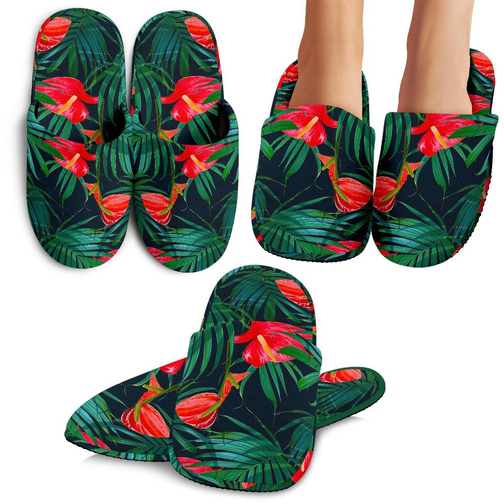 Hawaii Tropical Flowers Pattern Print Slippers Ha23107