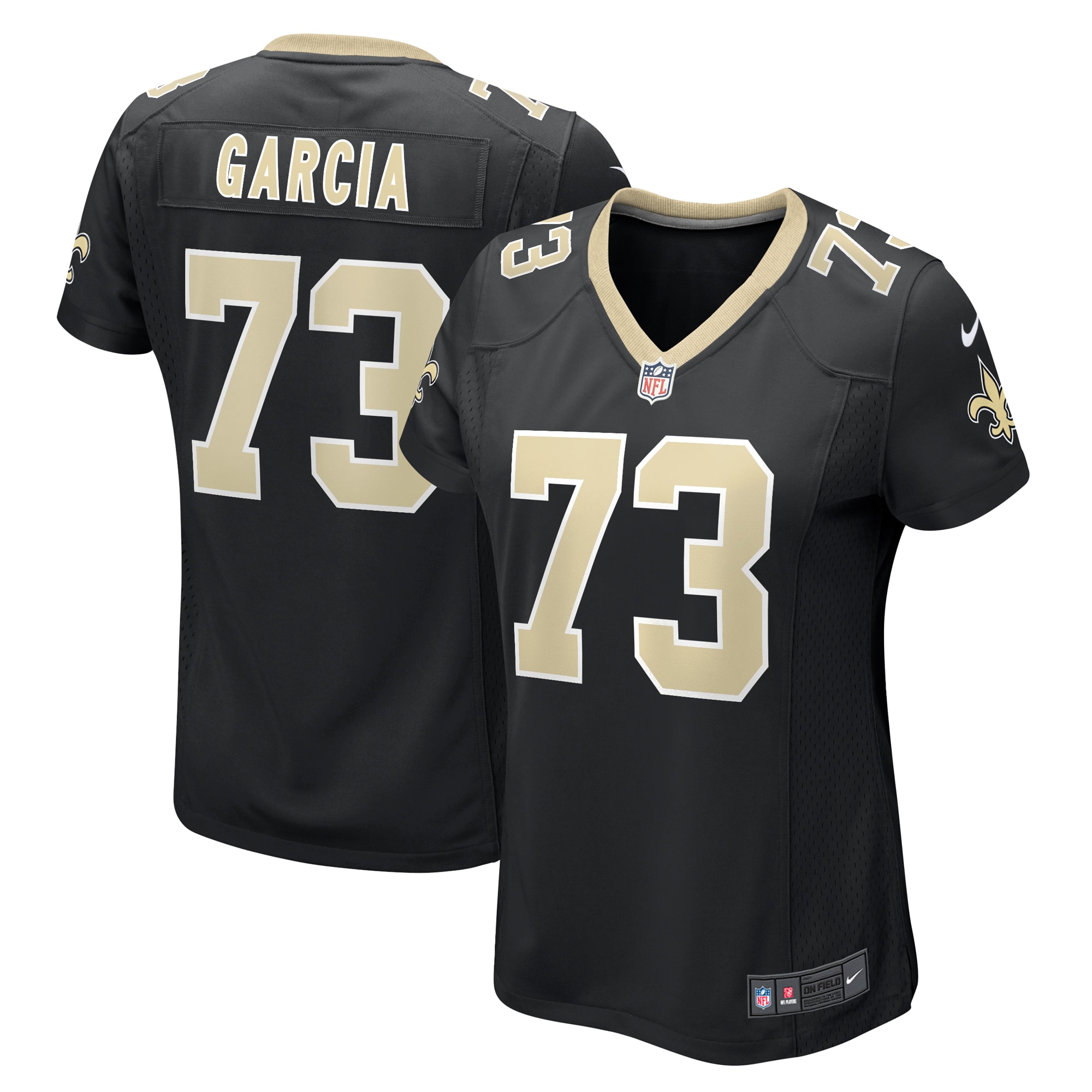 Women’s New Orleans Saints Max Garcia  Black Team Game Jersey