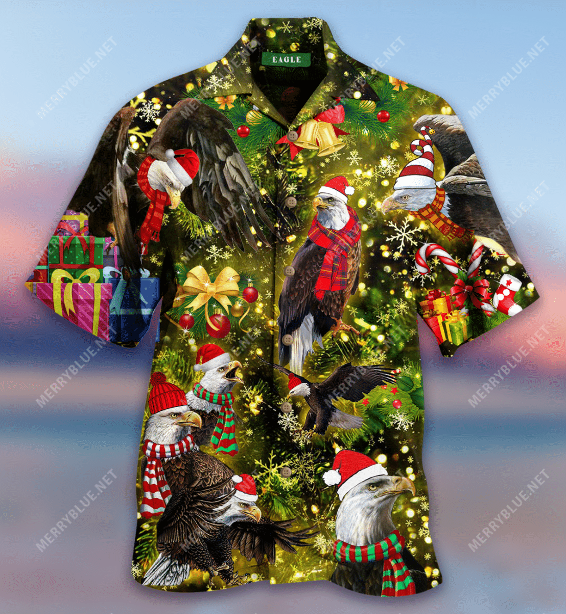 Eagles With Christmas Unisex Hawaii Shirt Ha85685