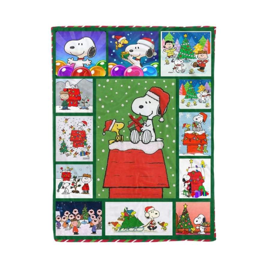 Funny Snoopy Peanuts Christmas Fleece Blanket