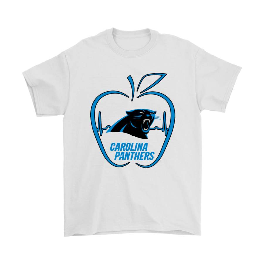 Apple Heartbeat Teacher Symbol Carolina Panthers Shirts