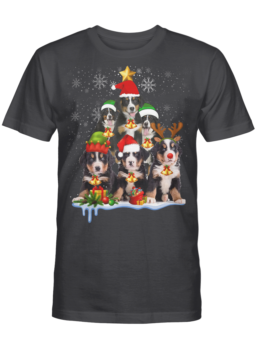 AmazeStyleZ Santa’s Reindeer, Ugly Christmas Sweater, Christmas Gift Ideas, Bernese Mountain Christmas Tree Gifts Xmas T-Shirt