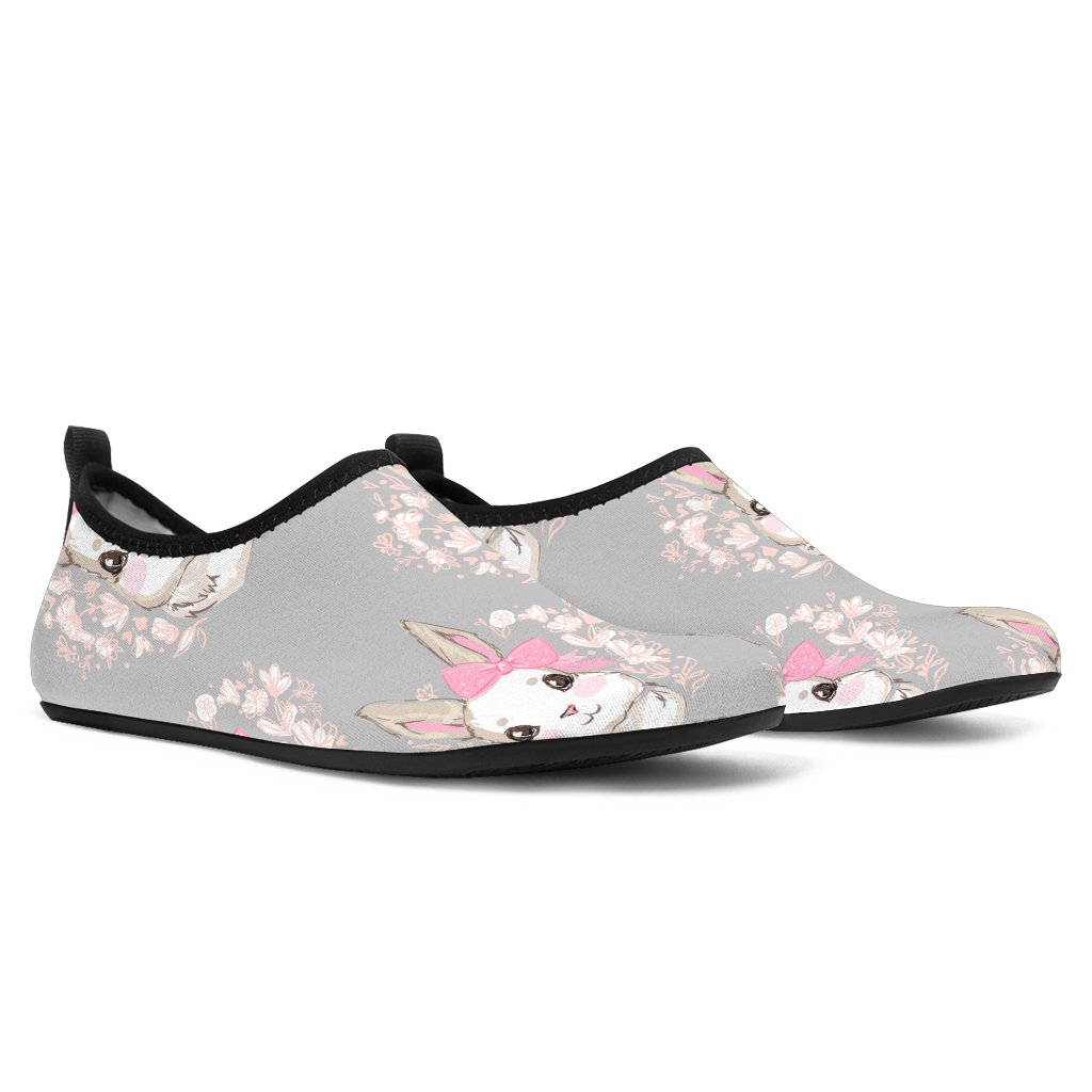 Rabbit Pattern Print Design Rb07 Aqua Water Shoes