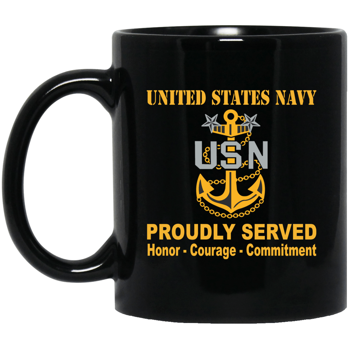 US Navy E-9 Master Chief Petty Officer E9 MCPO Collar Device Black Mug 11 oz – 15 oz