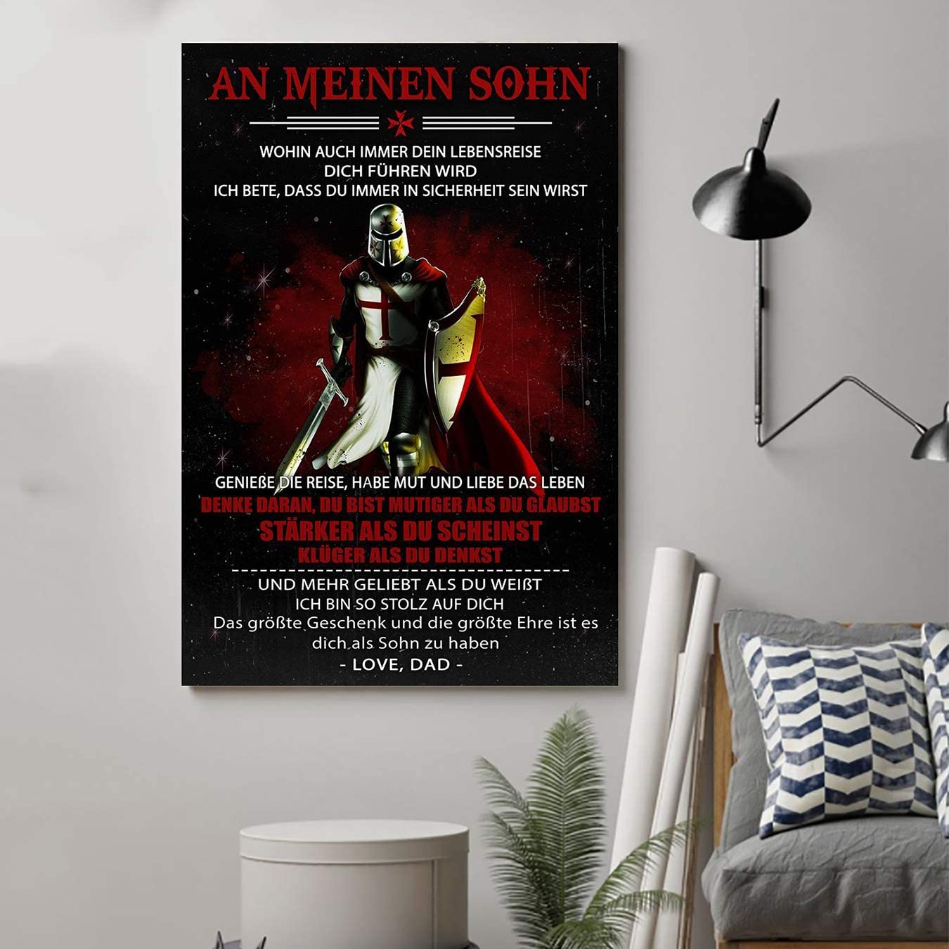 Knignt Templar Poster – Dad to Son – You re Braver Ger