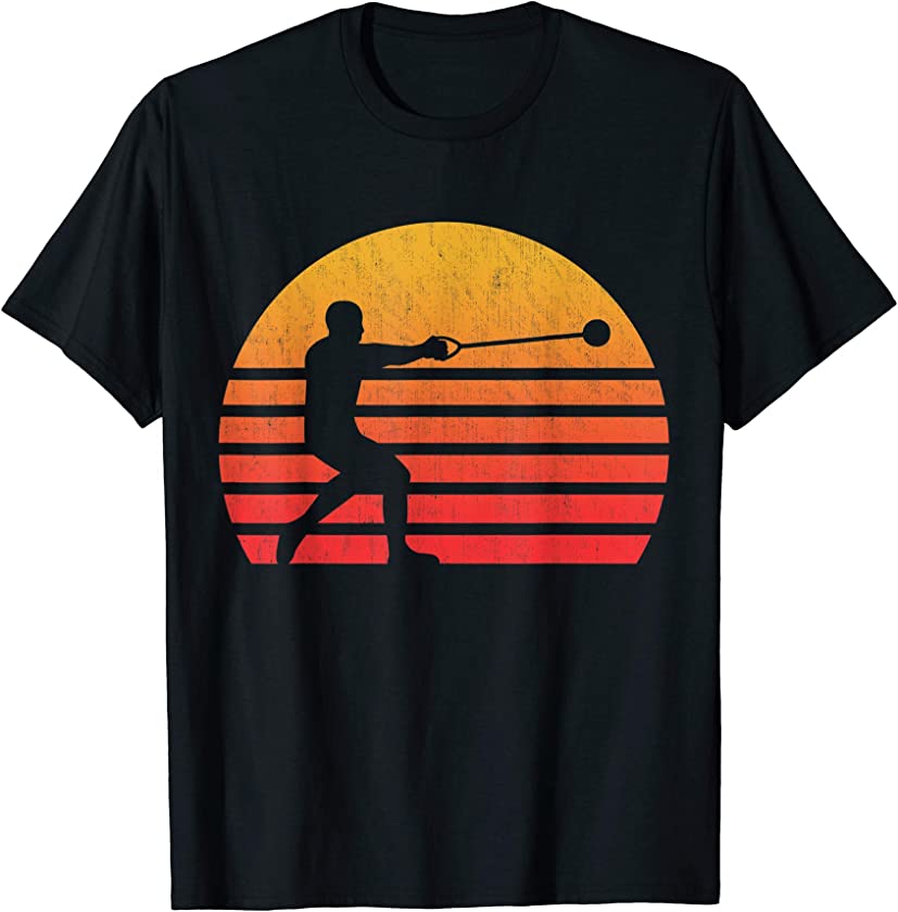 Vintage Retro Sunset Hammer Throw T-Shirt