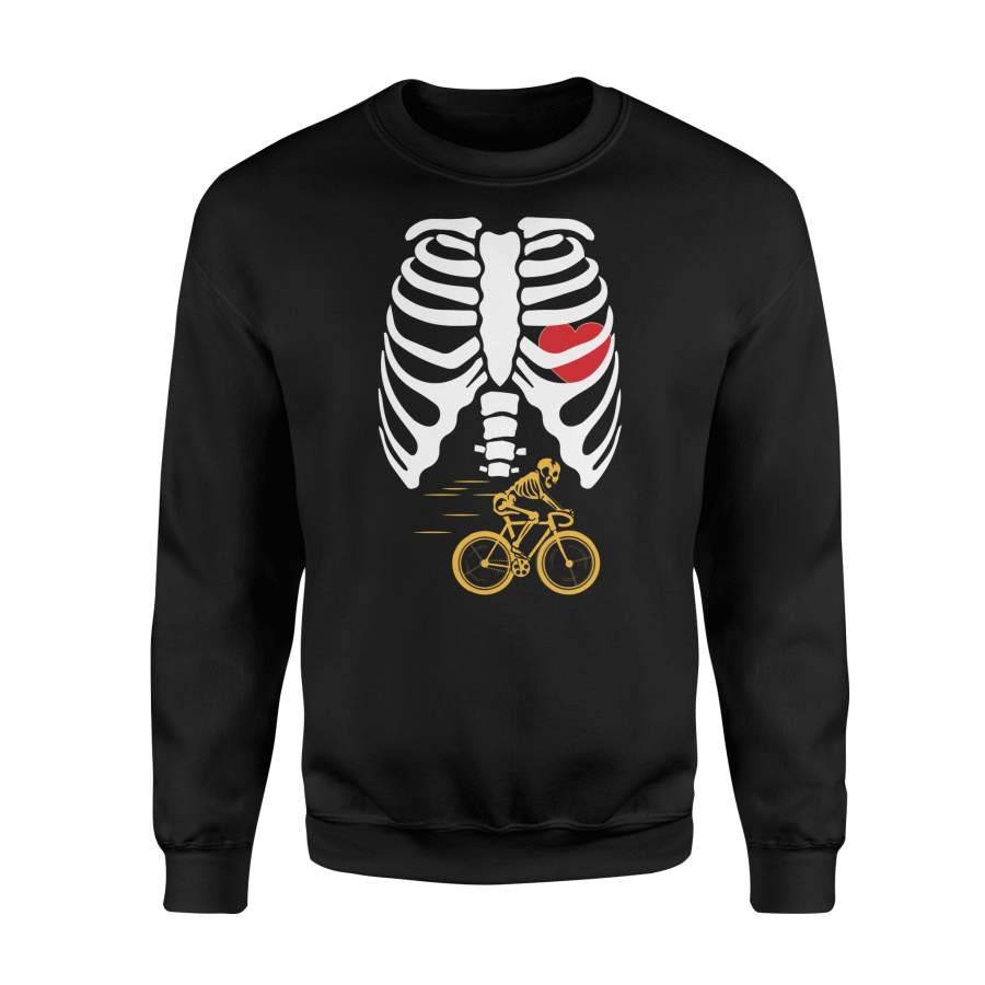 Baby Cycling Skeleton Maternity Halloween Sweatshirt