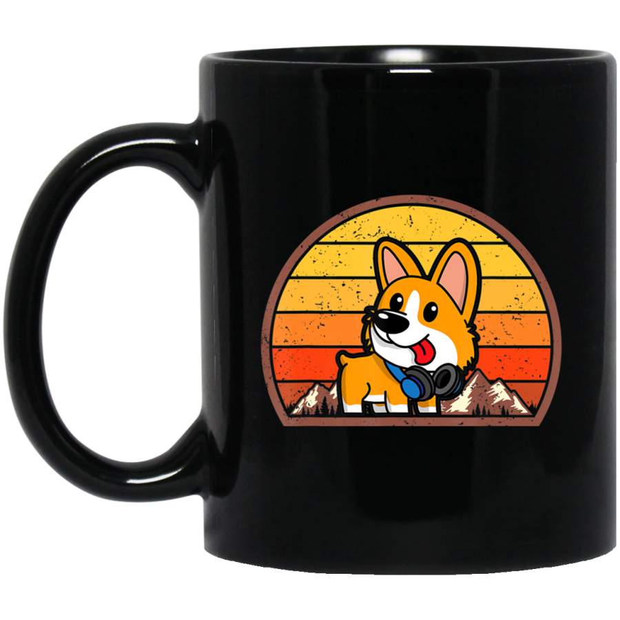 Corgis Gift Vintage Retro Corgi Black Mug Pet Owner, Dog Dad Mom Lover, Best Friends Gifts Funny Sayings Slogan Cute