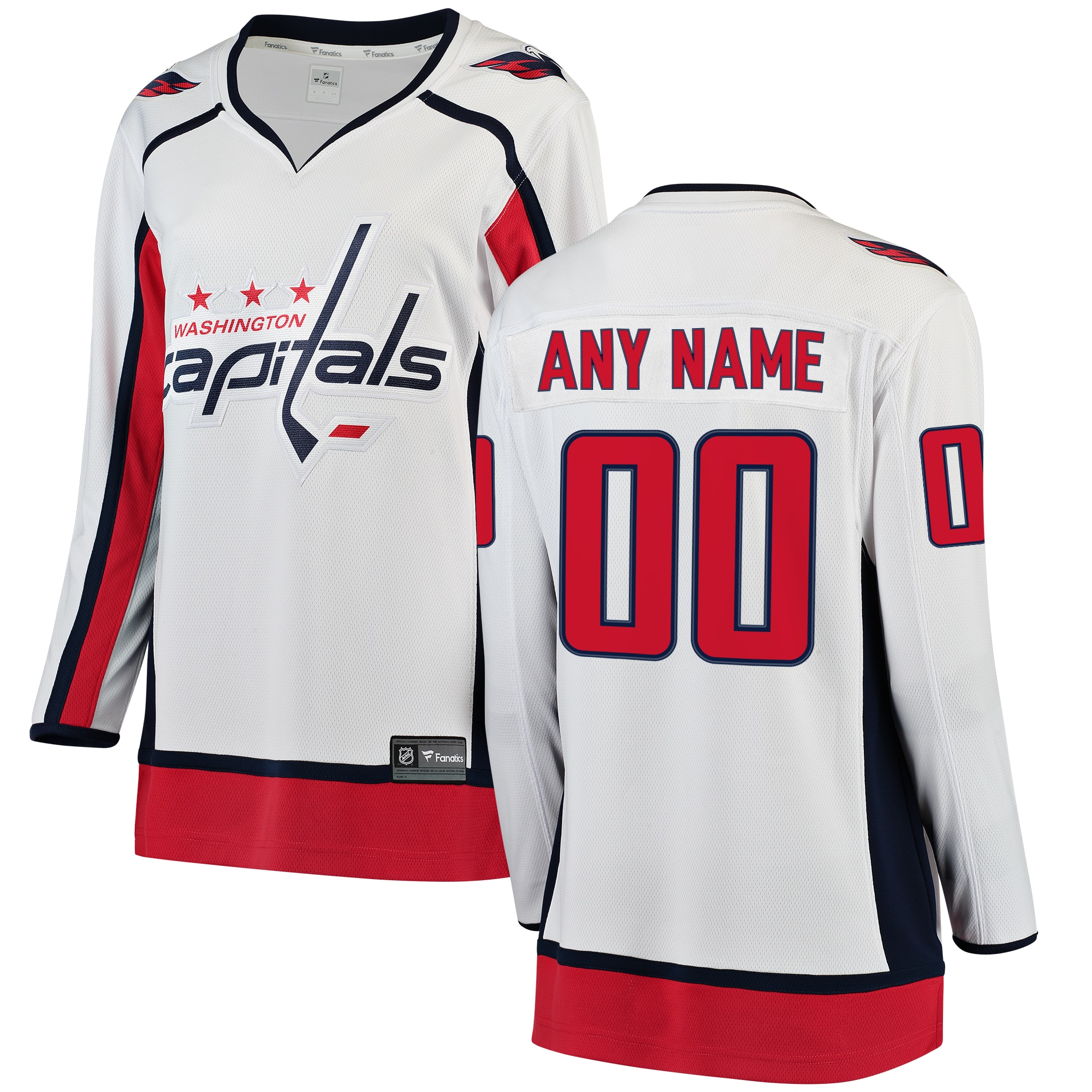 Women's Washington Capitals White Away Breakaway Custom Jersey