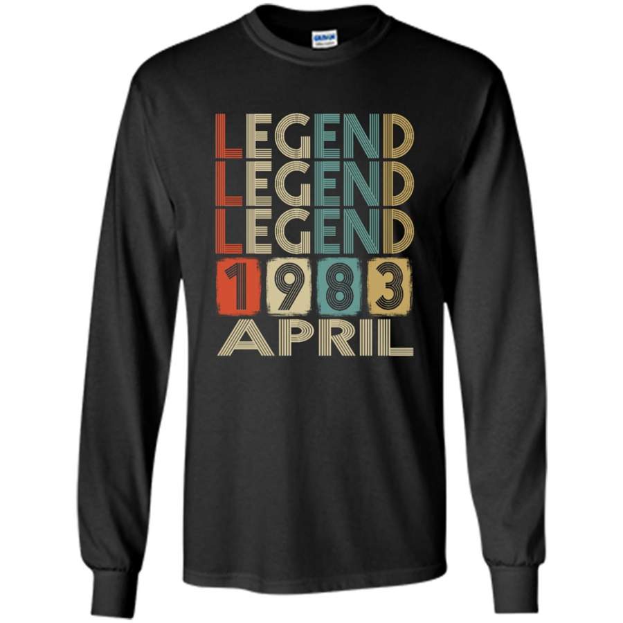 Birthday Gift, Legend Born April 1983 - Gildan Long Sleeve Shirt ...