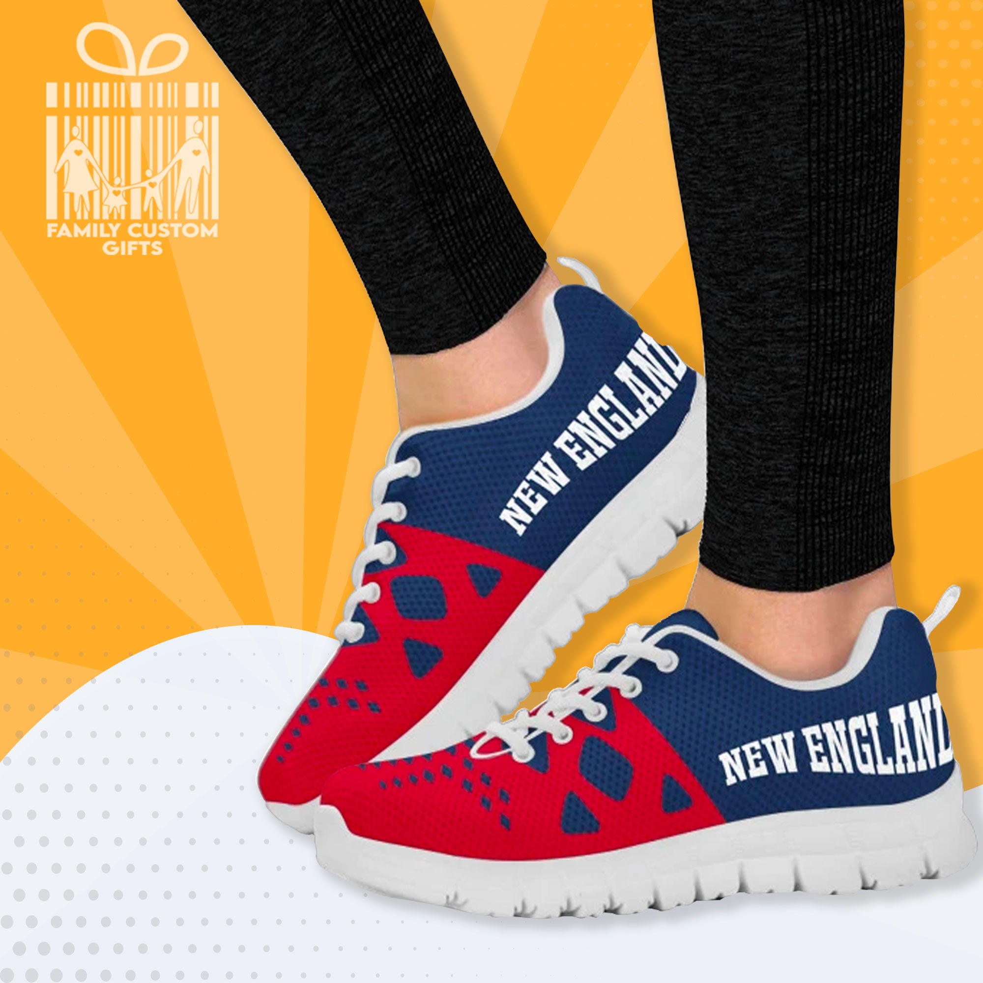 New England Patriots Custom Shoes For Men Women 3D Print Fashion Sneaker Gifts For Her Him