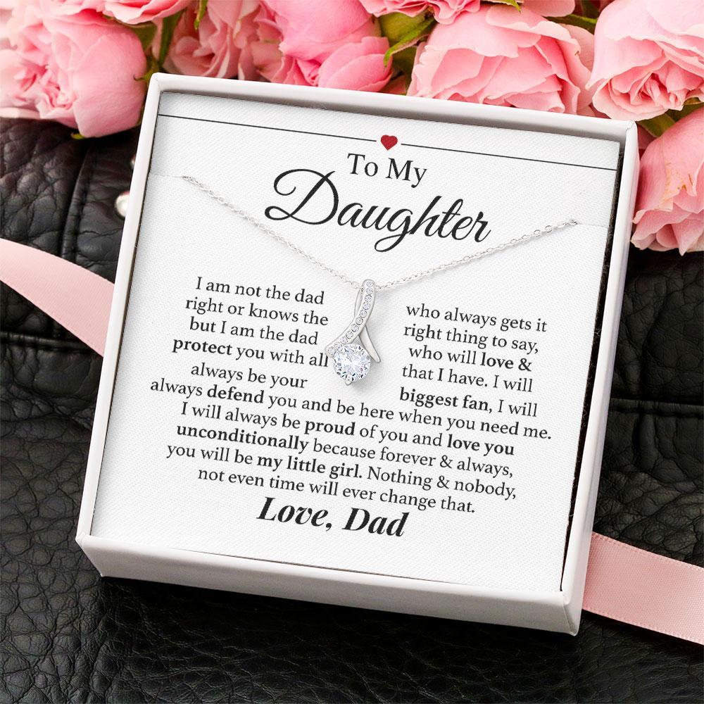 To My Daughter Granddaughter Necklace – I Will Always Be Your Biggest Fan, My Little Girl – Personalized Alluring Beauty Necklace