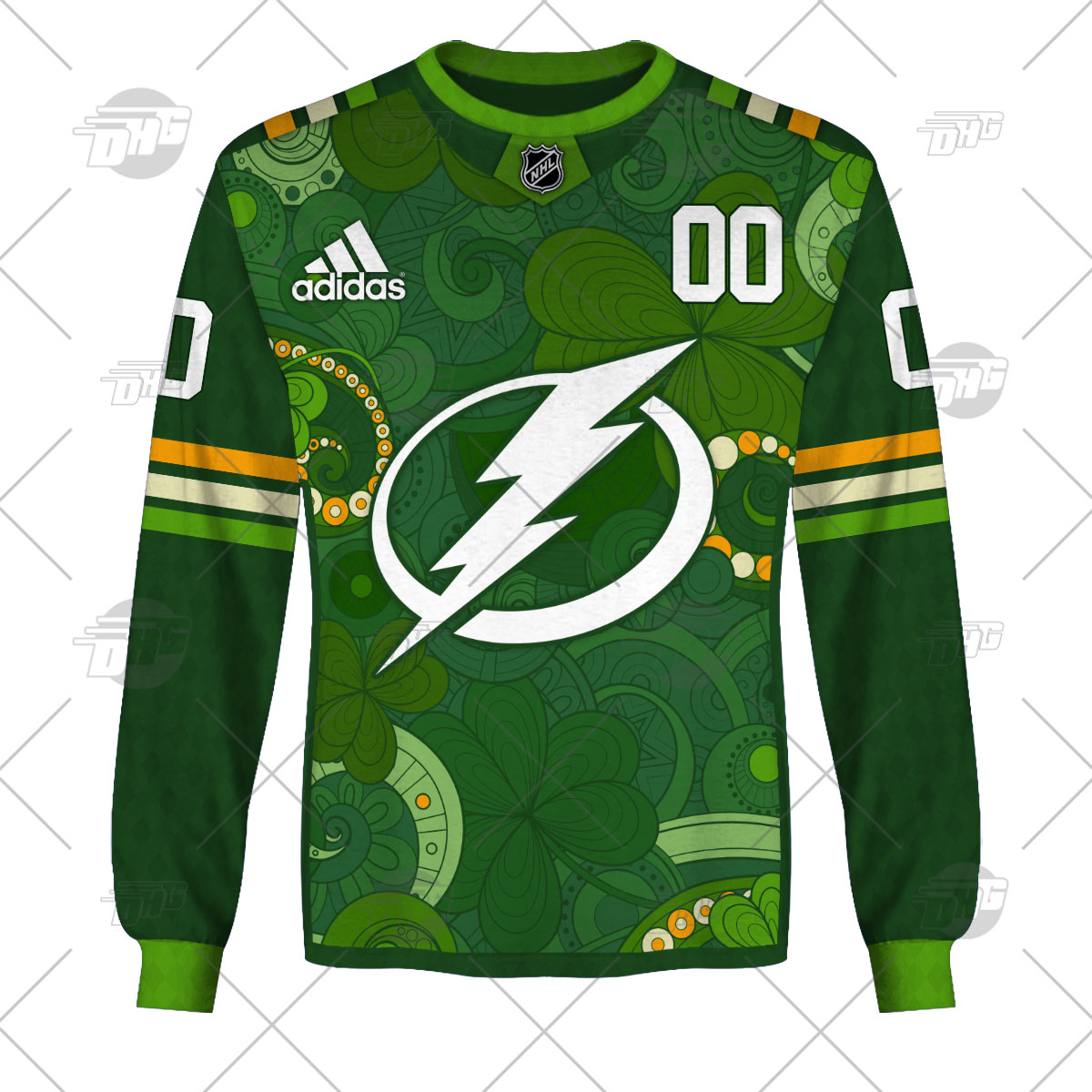 Tampa Bay Lightning Custom Name Number 2022 St Patricks Day Gift For Fan 3D Full Printing Sweatshirt