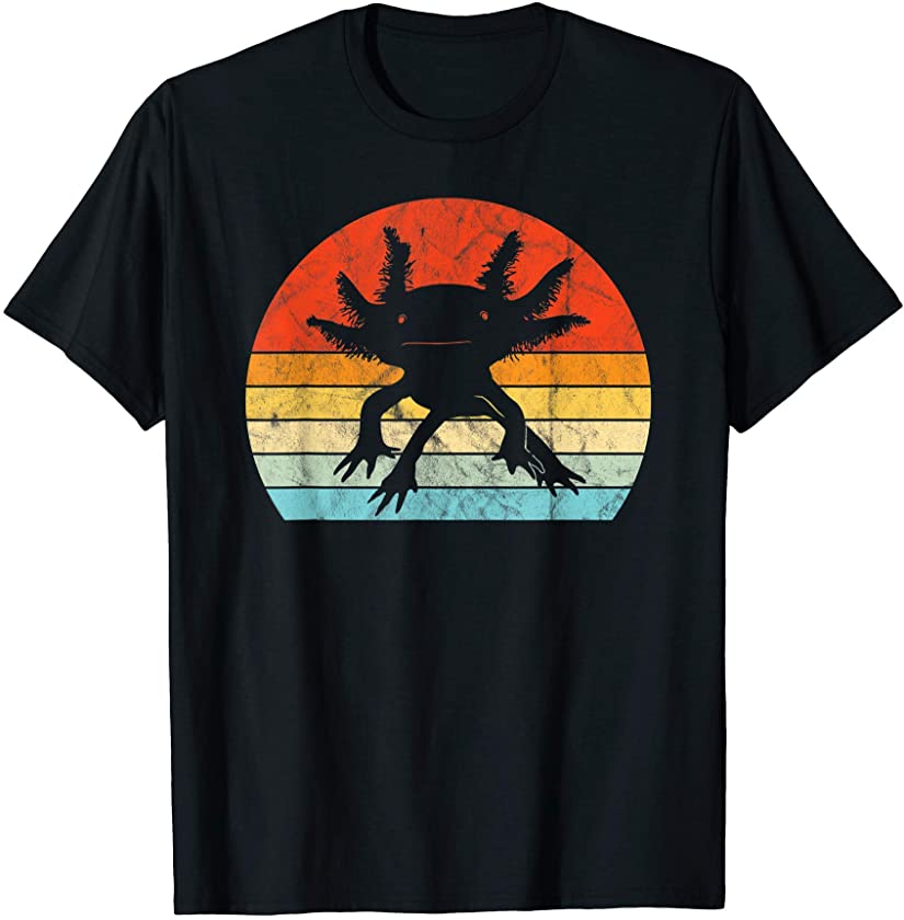 Axolotl Vintage Sunset Retro Style Mexican Salamander T-Shirt