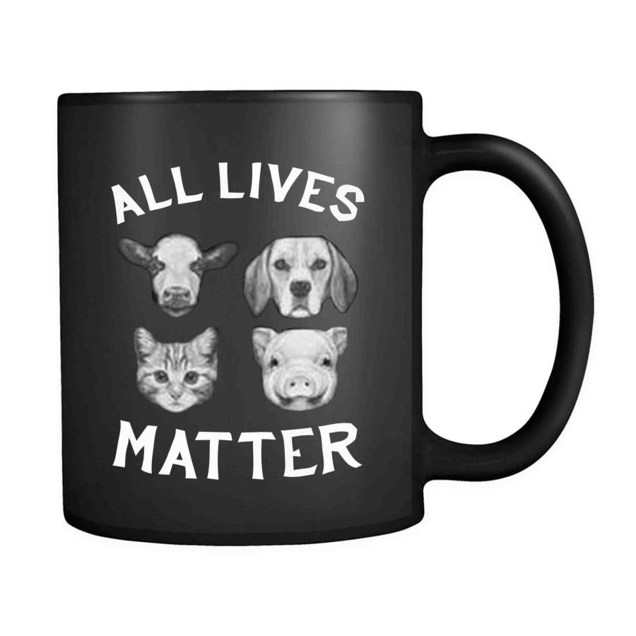 All Lives Matter Vegan Veganism Friends Not Food Animal Rights 11oz Mug