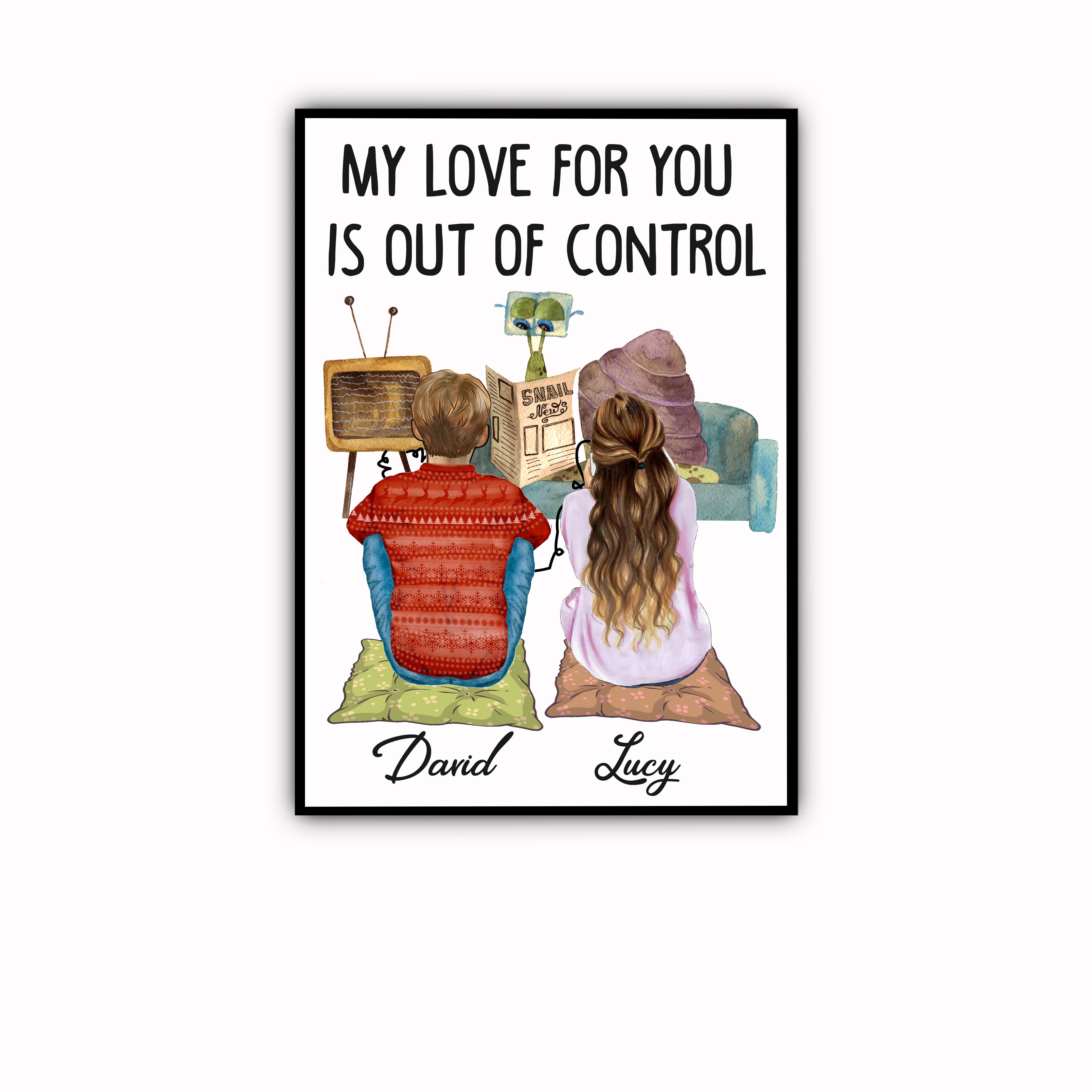 Custom Personalized hairstyle name Valentine’s day wall prints poster gift ideas for room him boyfriend husband her girlfriend wife couple – Out Of Control TY1812 – Personalizedwitch