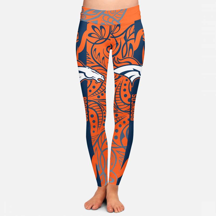 Curly Line Charming Daily Fashion Denver Broncos Leggings