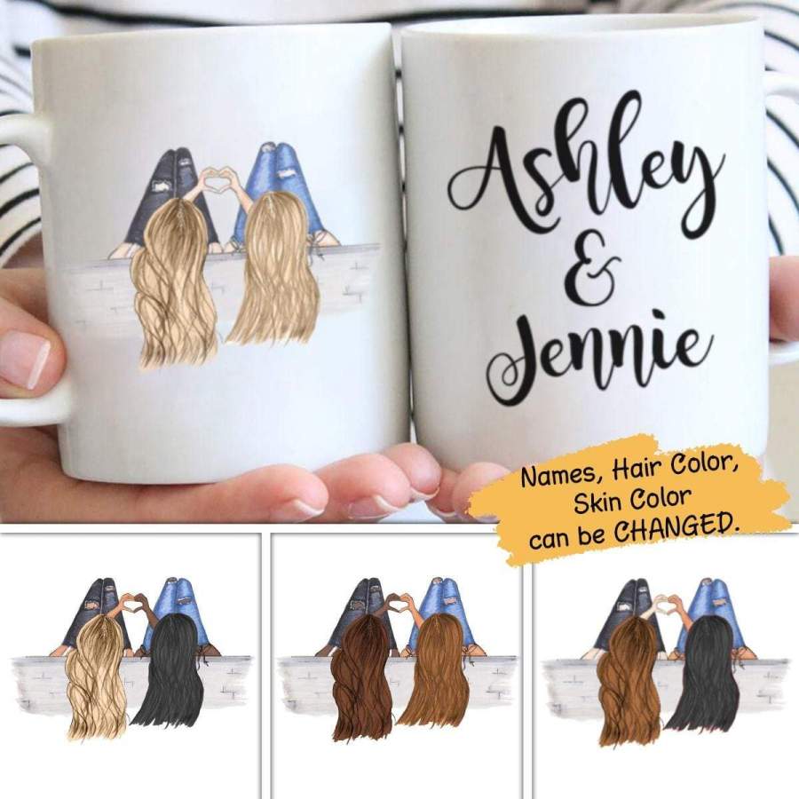 Family – Best Friends Heart Hands Personalized Mug