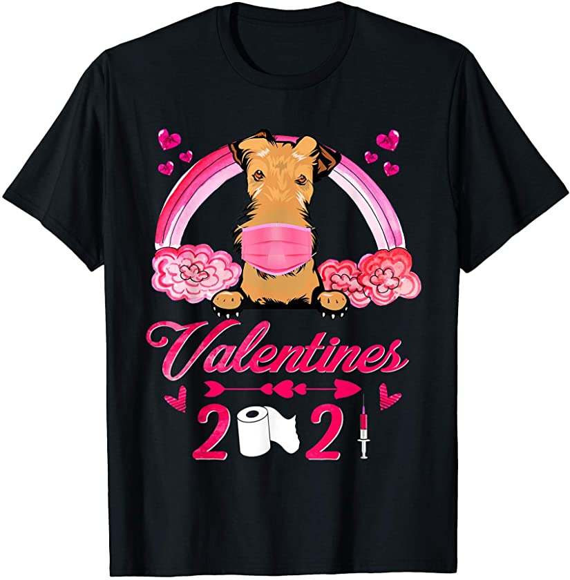 Airedale Terrier Valentines 2021 Funny Puppy Dog Lover Gift T-Shirt