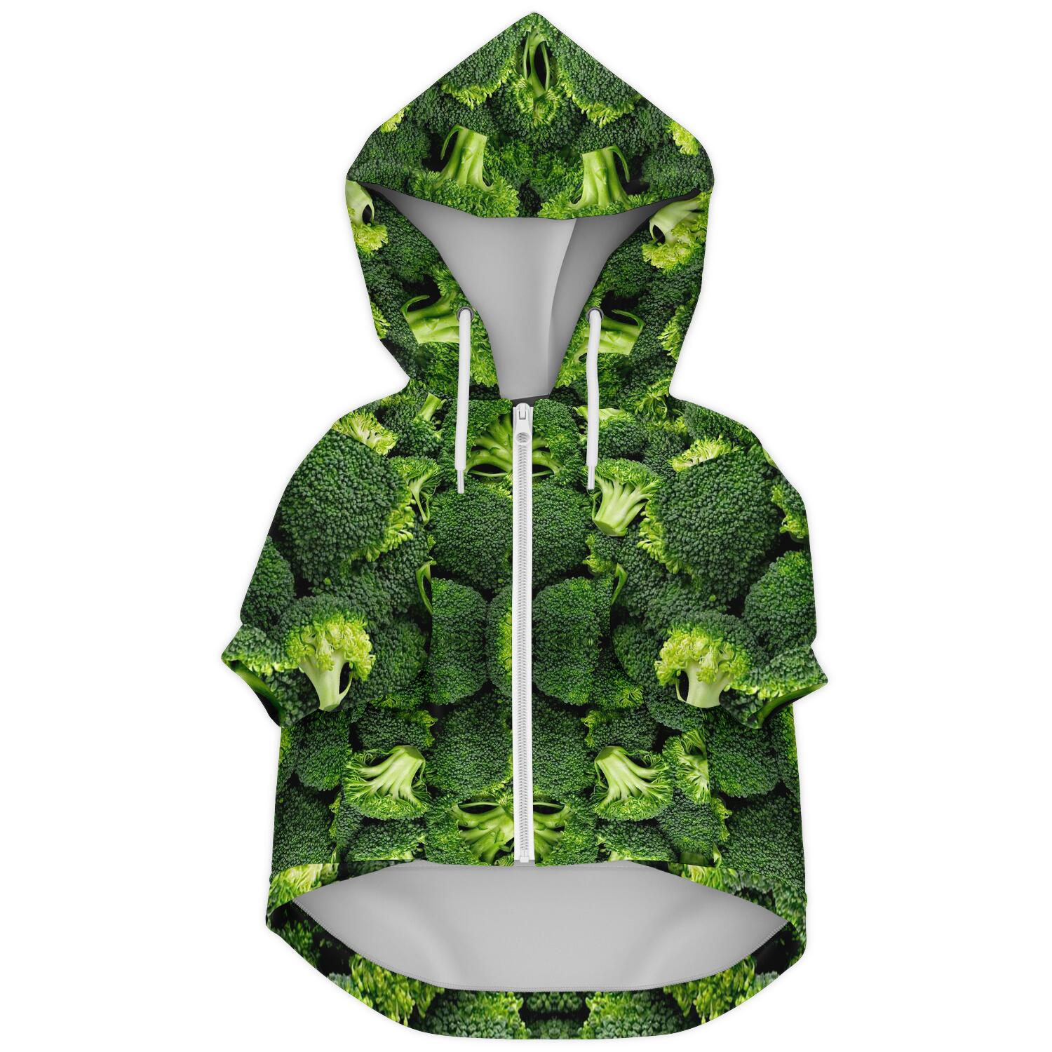 Zip-Up Dog Hoodie – Broccoli