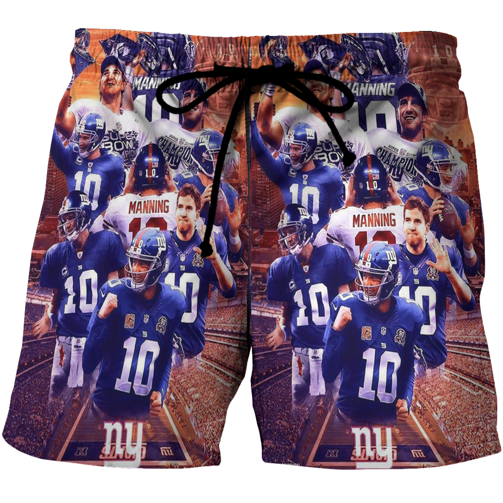 New York Giants Players2 3D All Over Print Summer Beach Hawaiian Short