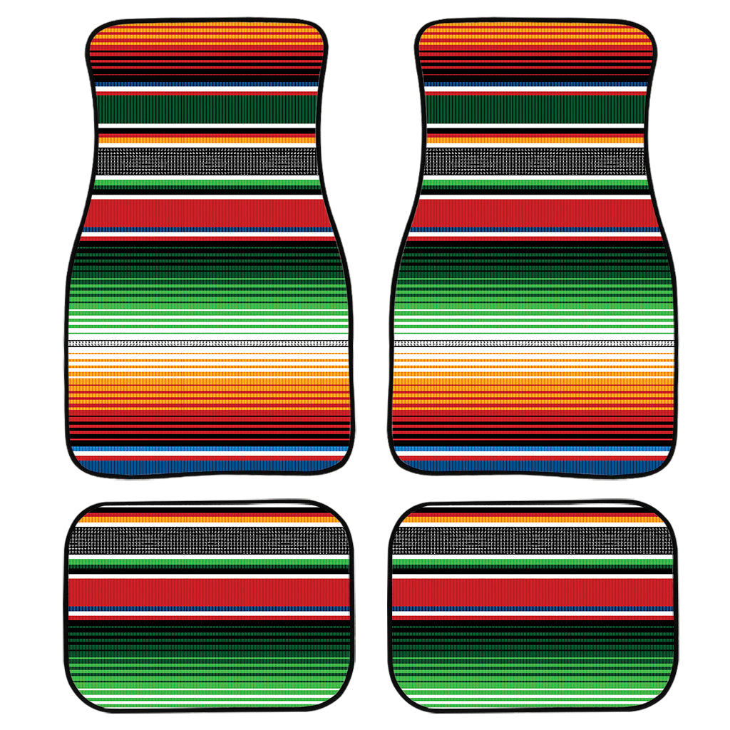 Vintage Mexican Blanket Pattern Print Front And Back Car Floor Mats, Front Car Mat