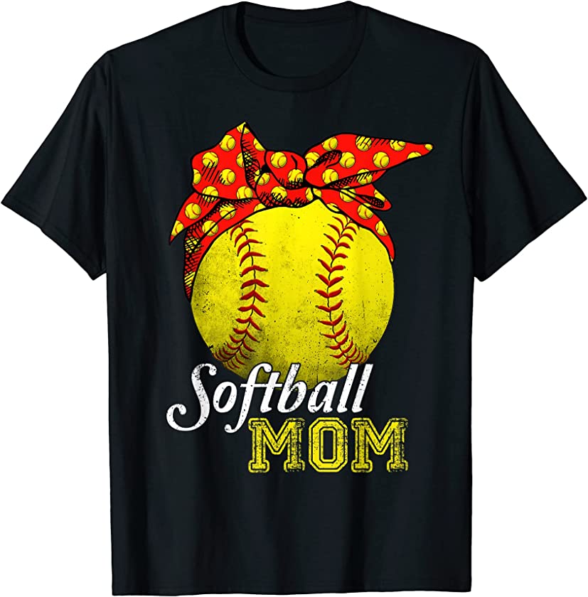 Softball Mom Leopard Baseball Mom Mother’s Day 2022 Women T-Shirt