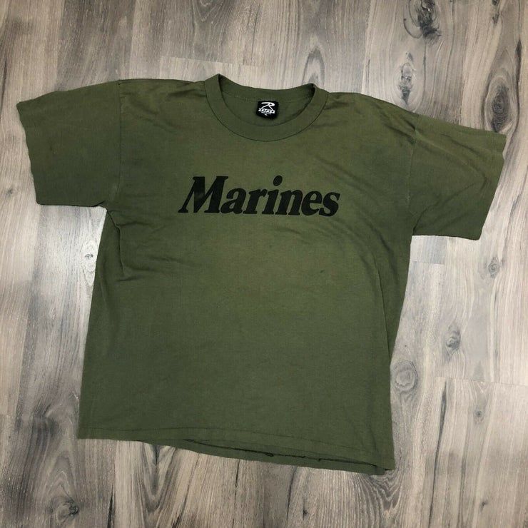 Vintage S Single Stitch T Shirt Olive Green 9138