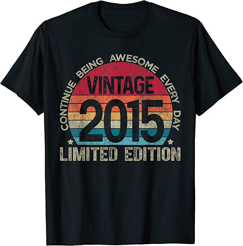 6th Birthday Retro Limited Edition 2015 Vintage Birthday T-Shirt