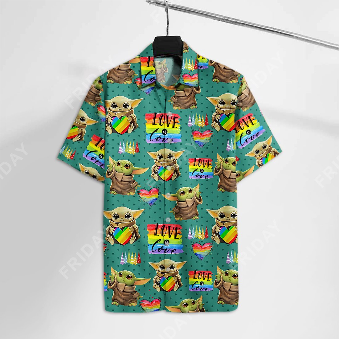 Lgbt Hawaiian Shirt Grogu Rainbow Love Is Pattern Aloha Ha17180