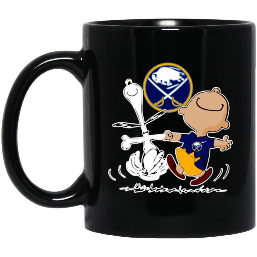 Charlie Brown & Snoopy Buffalo Sabres Mug 11 oz 15 oz Black Mug