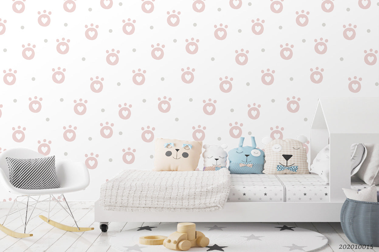 3D Cartoon Cute Animal Paw Pattern Wall Mural Wallpaper Wj 5036