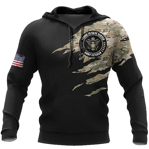 Us Army Veteran 3D All Over Printed Hoodie