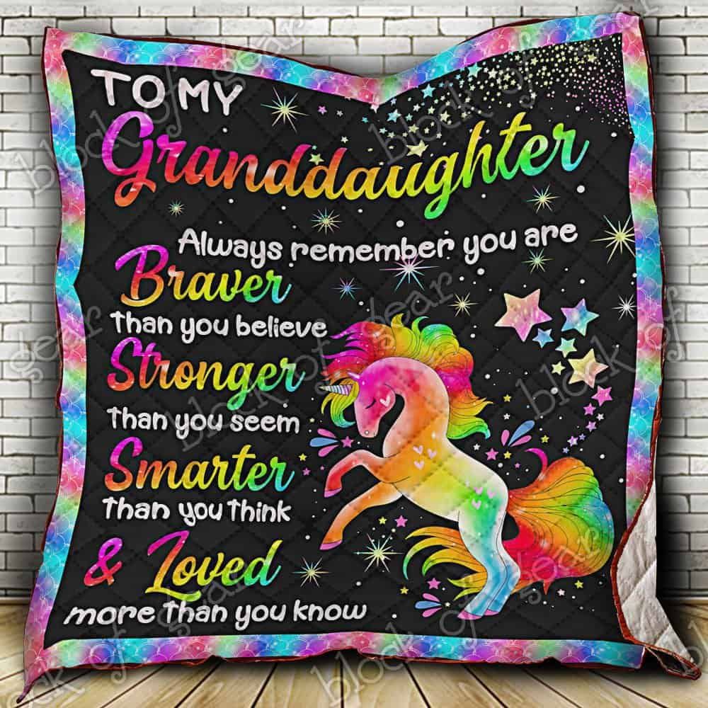 To My Granddaughter, Unicorn Quilt NP289