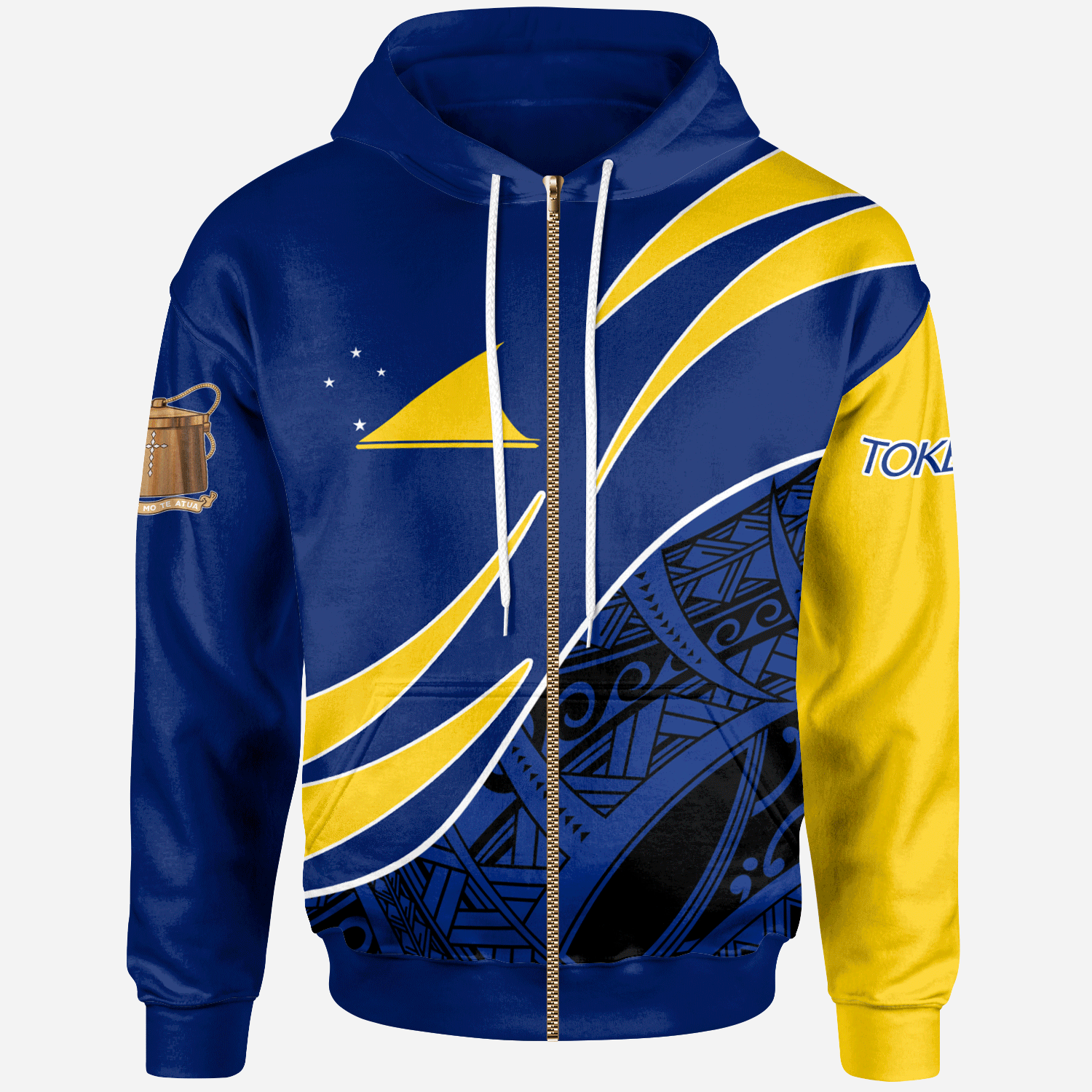 Tokelau Zip Hoodie – Custom Personalised Symmetrical Lines – BN27