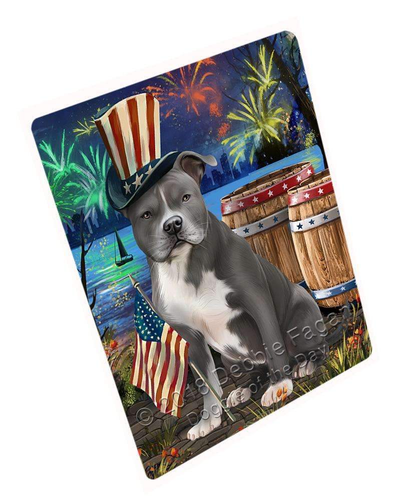 4Th Of July Independence Day Fireworks American Staffordshire Terrier Dog At The Lake Blanket Blnkt75738