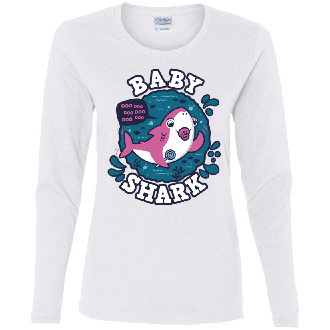 Shark Family Trazo – Baby Girl Chupete Women’S Long Sleeve T-Shirt