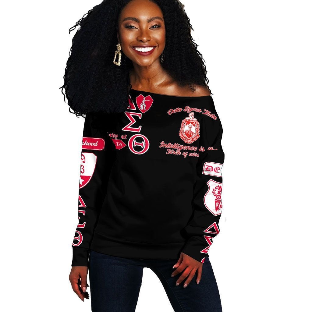 Sorority Sweatshirt – Lady Of Delta Sigma Theta Sorority Off Shoulder Sweatshirt