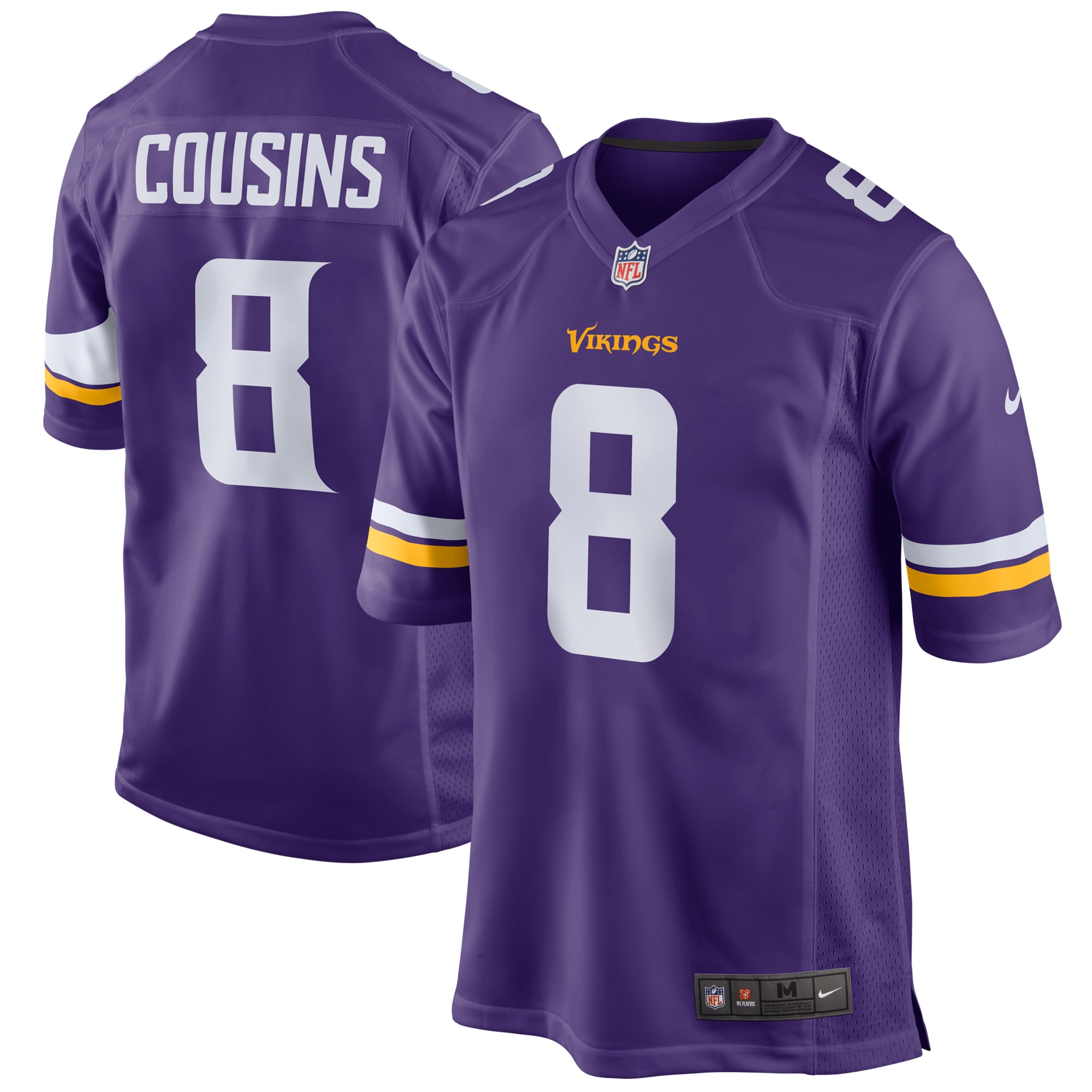 Youth Minnesota Vikings Kirk Cousins Purple Game Jersey 2