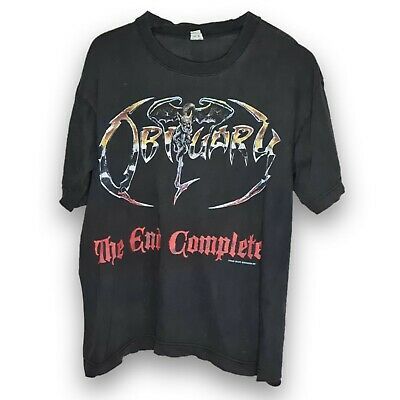 Vintage Obituary The End Complete Tour Shirt 1992  Blue Grape 9548