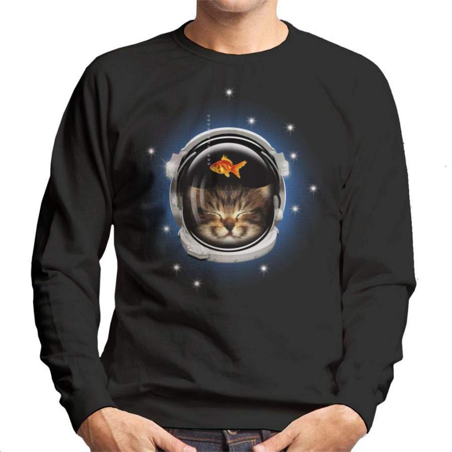 Space Cadet Kitten Men’s Sweatshirt