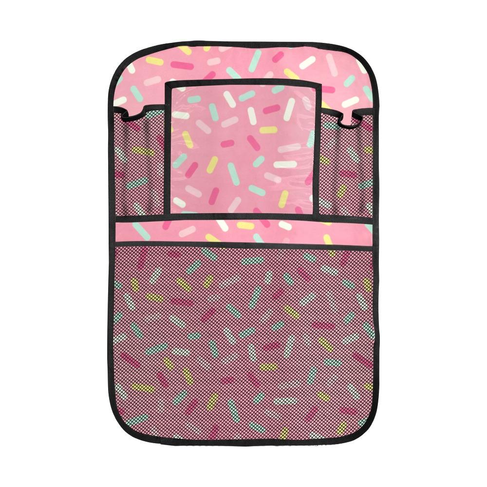 Pink Donut Glaze Candy Pattern Car Seat Back Organizer