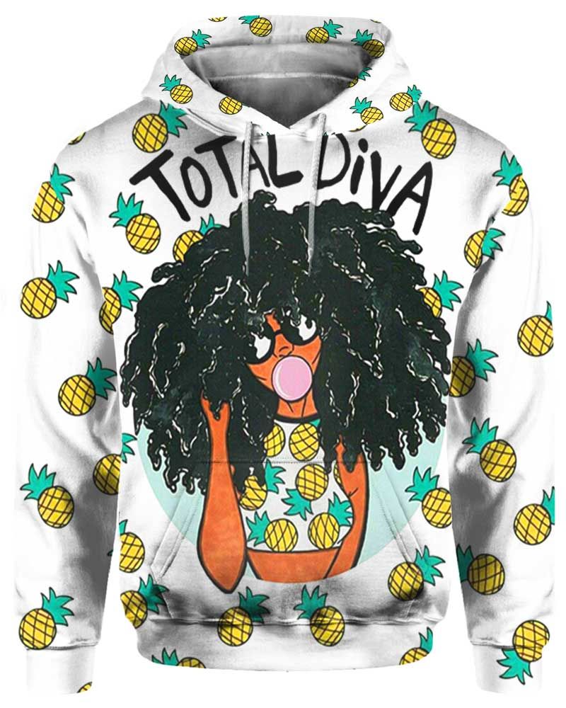 Total Diva Afro Natural Pineapple All Over Apparel