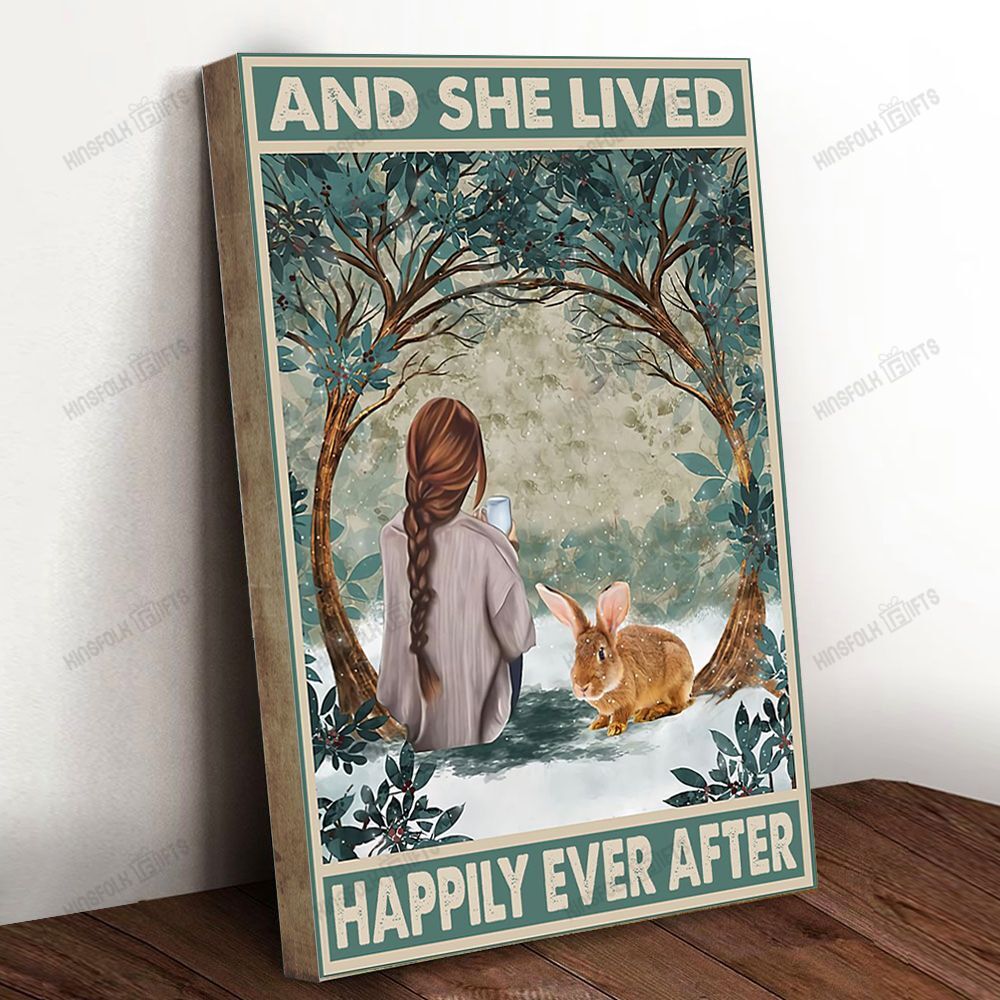 Rabbit Forest Girl Canvas Poster Wall Art, Poster Print, Canvas Print Wall Decor