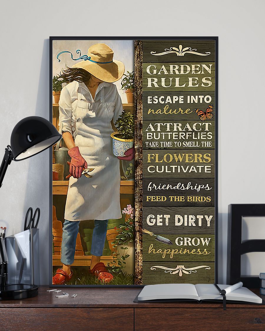 Gardening Garden Rules Vertical Canvas And Poster | Wall Decor Visual Art