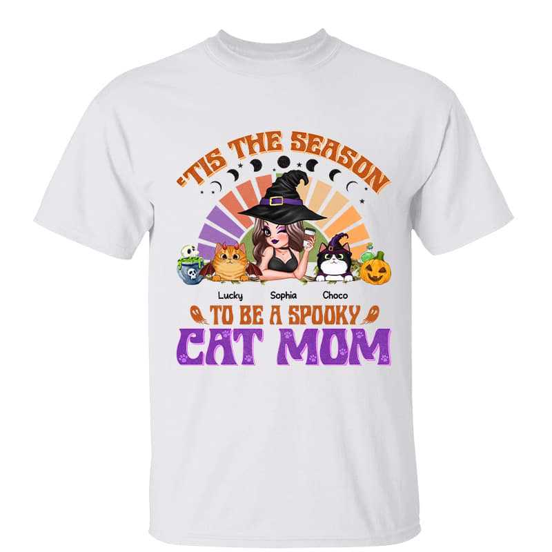 ‘Tis The Season Spooky Cat Mom Personalized Shirt