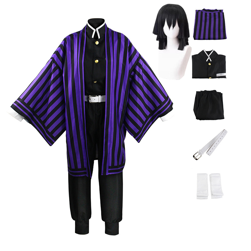 Anime Demon Slayer Kimetsu no Yaiba Iguro Obanai Cosplay Costume Men Children Kimono Uniform Halloween Christmas Party clothes alx