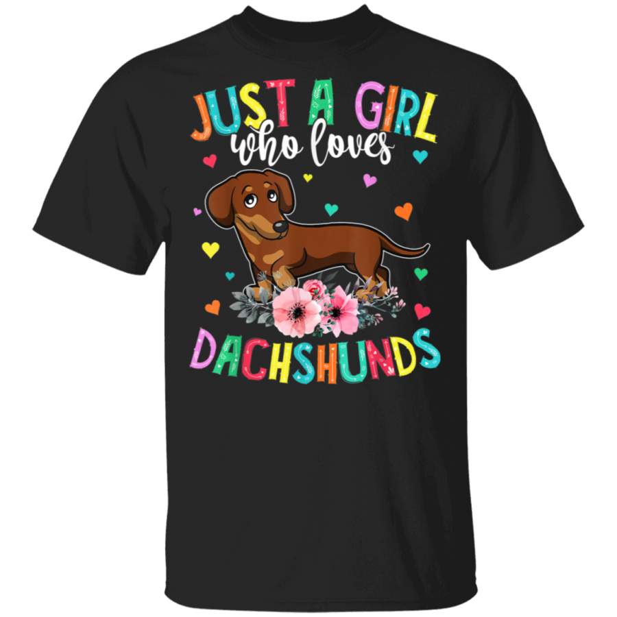 Vintage Hippie Just A Girl Who Loves Dachshunds TShirt